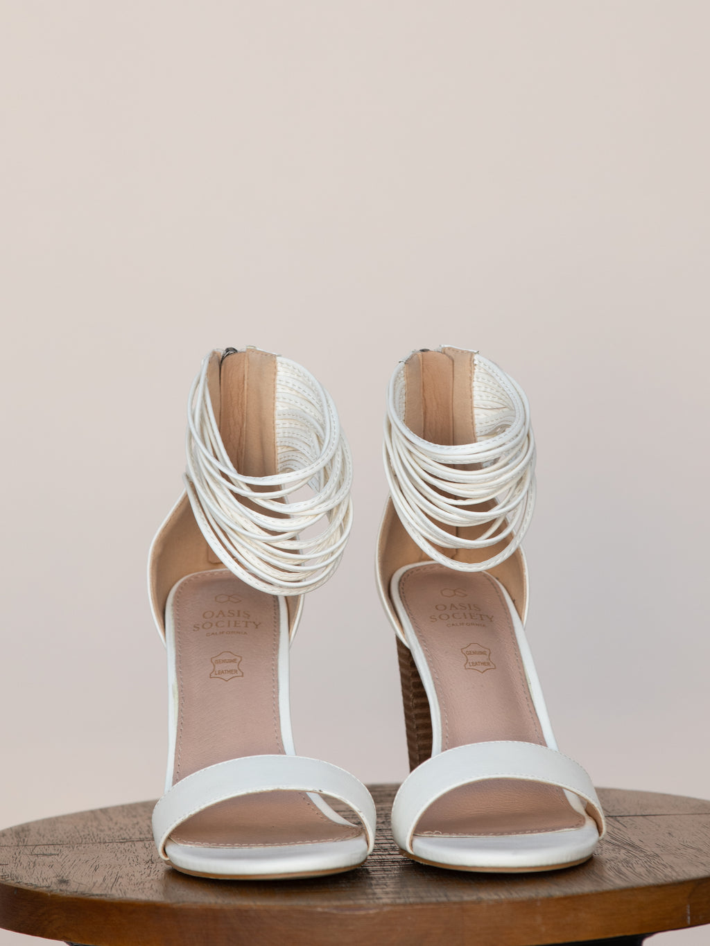 The Blair White | Thick Ankle Strap Block Heel-RESTOCKED